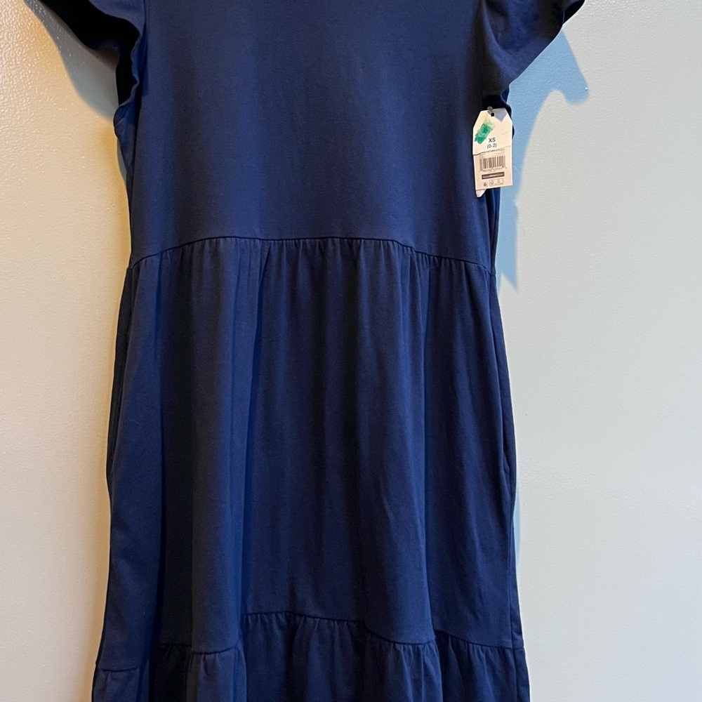 Blue BOHO Casual NWT Comfy Loose Fit Mothers Gift Dress Relaxed Coastal Vacation